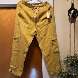 Anthropologie Pilcro Cottage Joggers Mustard Size M